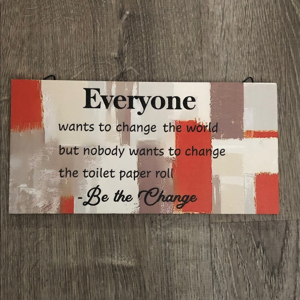 Everyone Inspirational Wall Plaque - Orange, Cream, Brown